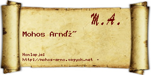 Mohos Arnó névjegykártya
